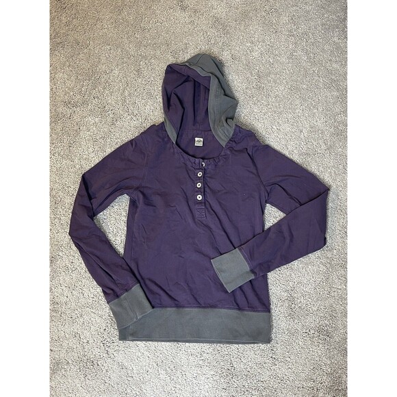 Prana Women's Button Pullover Hoodie Plum Purple Sz Small EUC - Picture 1 of 9